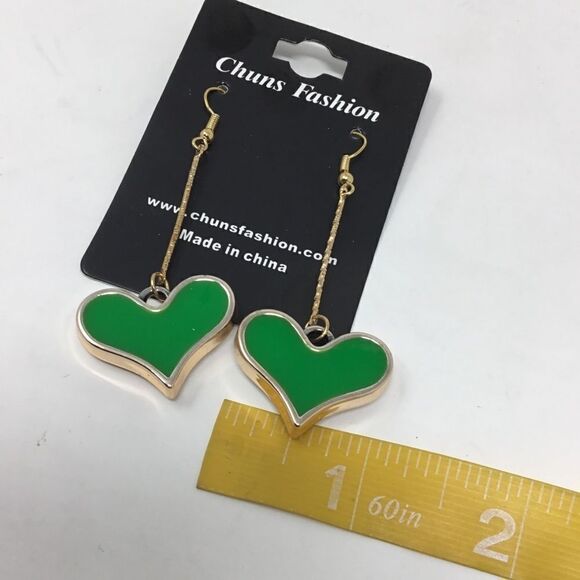 Lightweight Heart Dangle Earrings (H15) - Picture 4 of 6